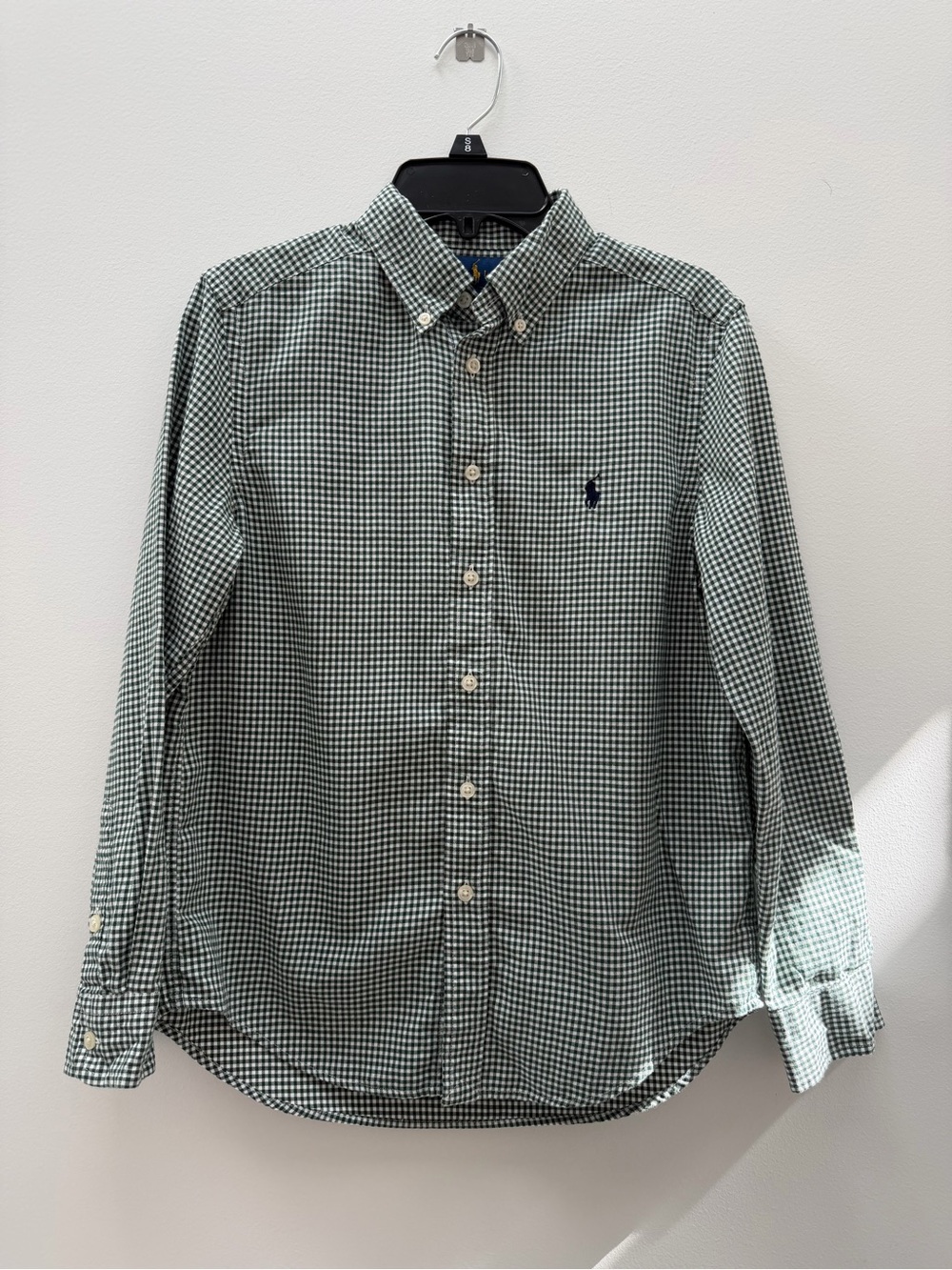 Boys Polo by Ralph Lauren Green Gingham Button-Down Shirt
